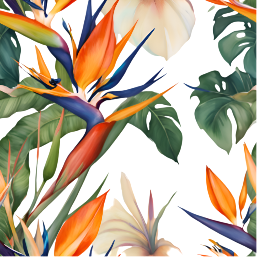 Trendy Bird of Paradise Flower Motif for Digital Print Artwork. . png