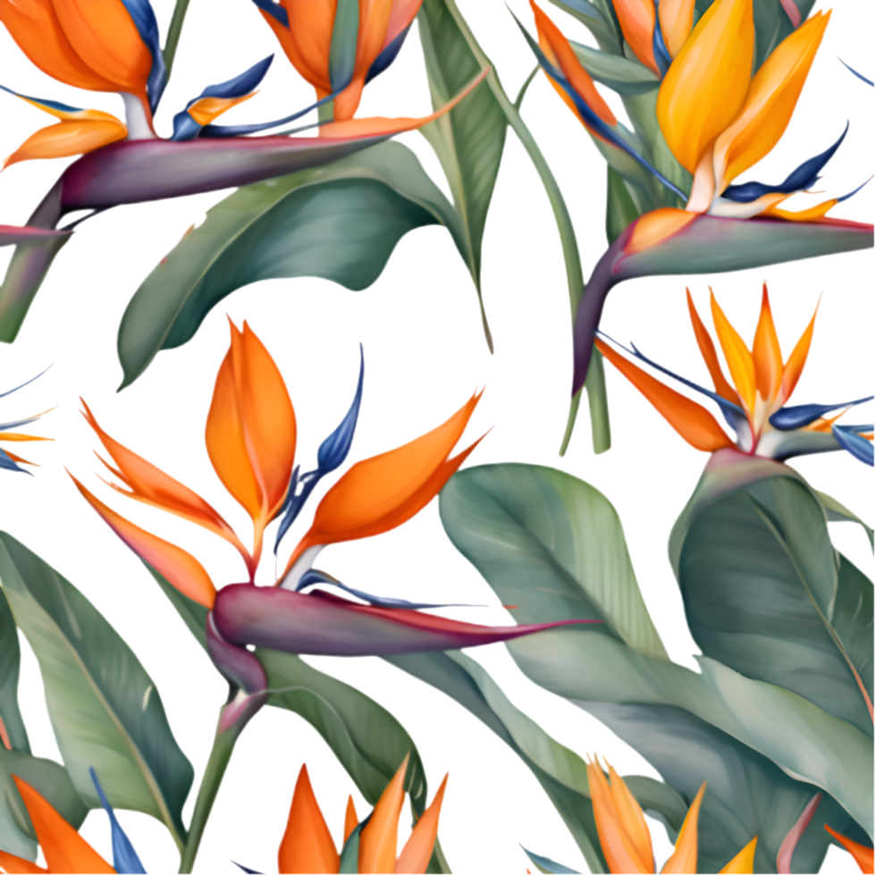 Unique Bird of Paradise Floral Design for Fashion Patterns. . png