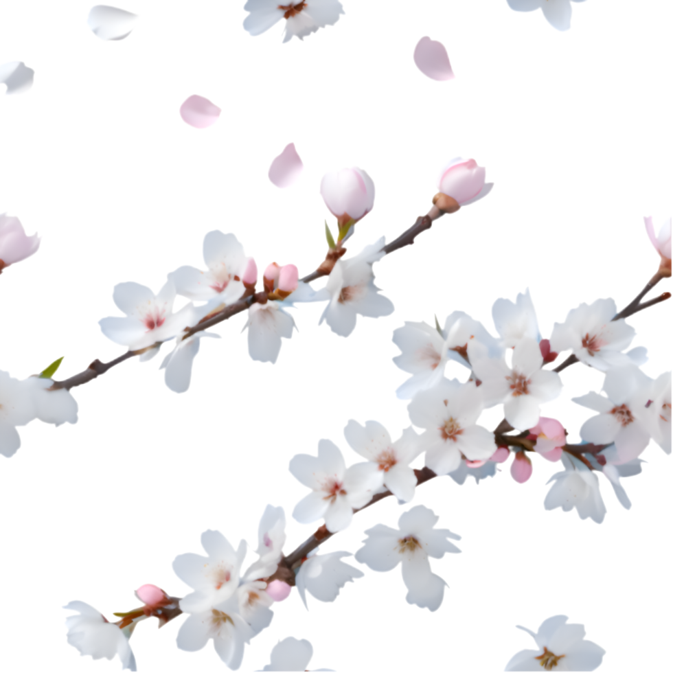 Pastel Color Floral Pattern With Blooming Sakura. . png