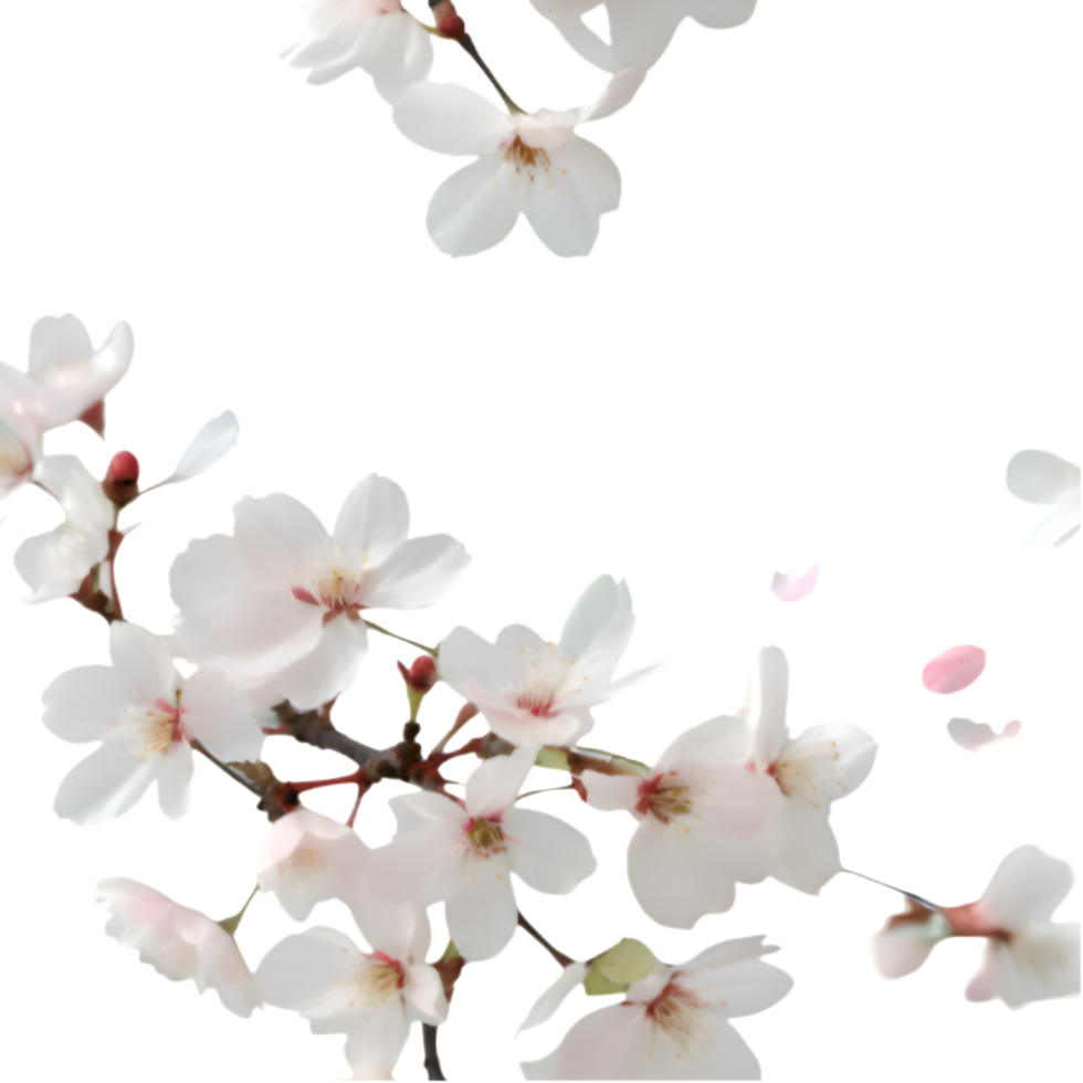 Nature Themed Cherry Blossom Flower Motif Design. . png