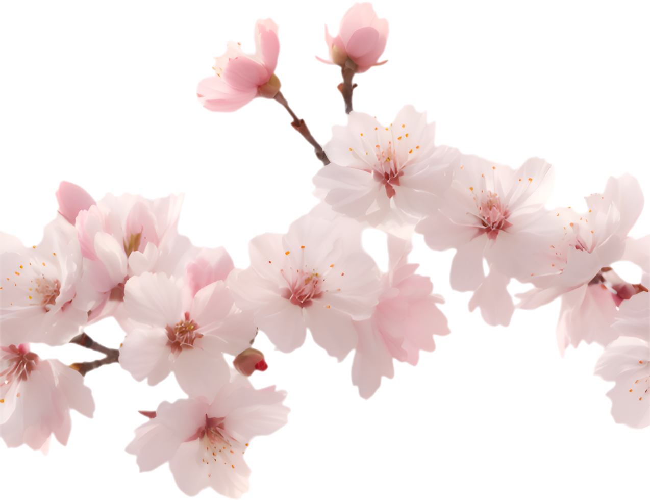 Digital Art Of Sakura Flowers In Seamless Pattern. . png