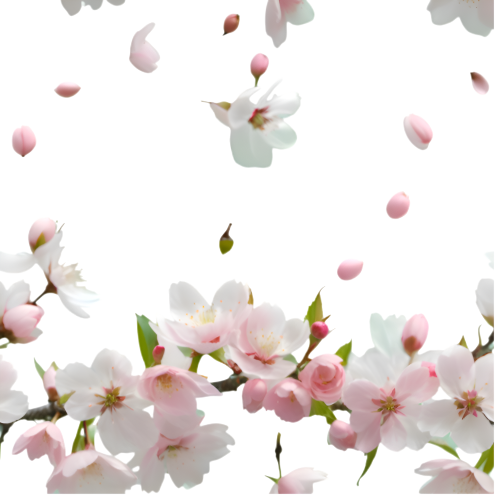Seamless Cherry Blossom Flower Pattern With Elegant Design. . png