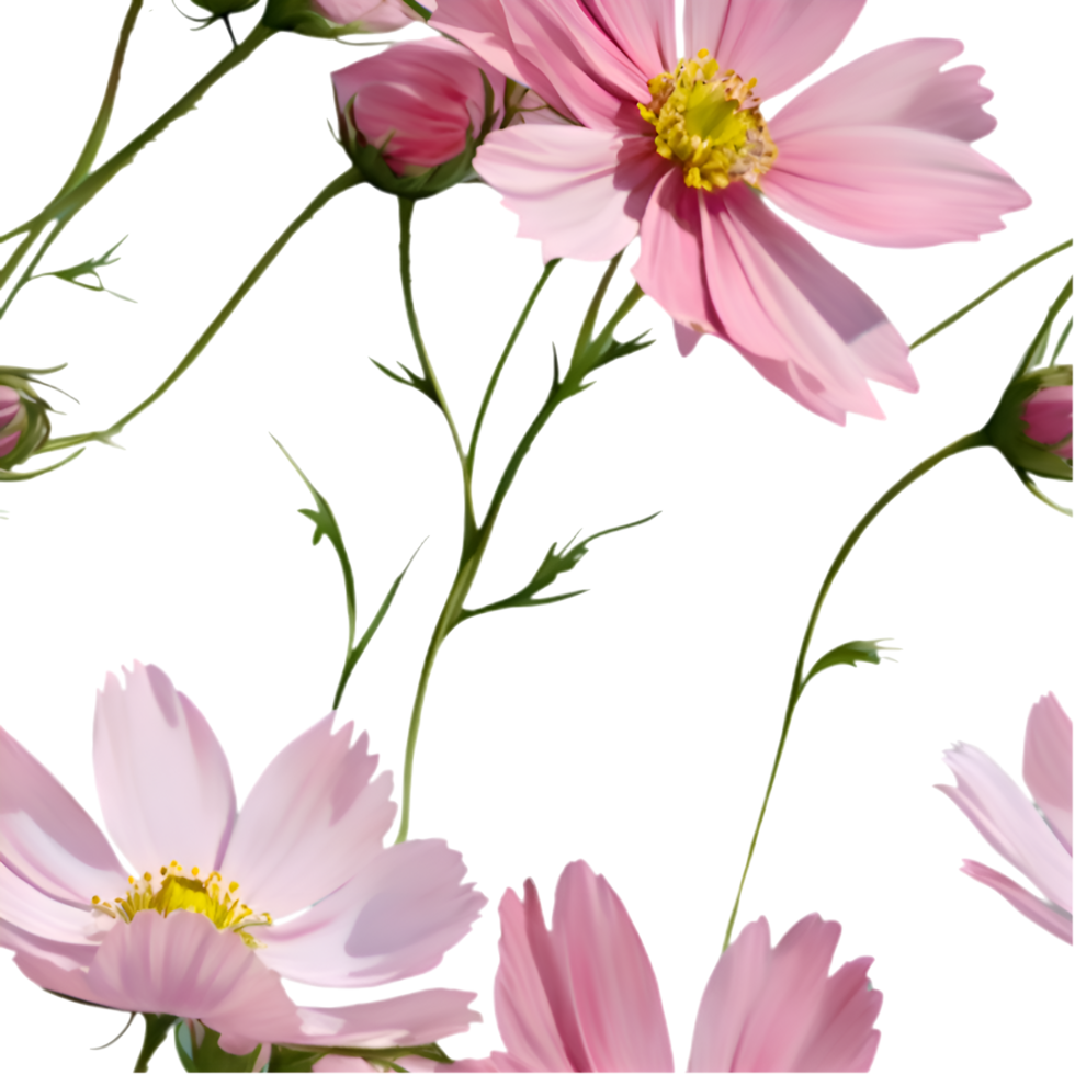 Vibrant Cosmos Flower Clipart for Beautiful Pattern Creations. . png