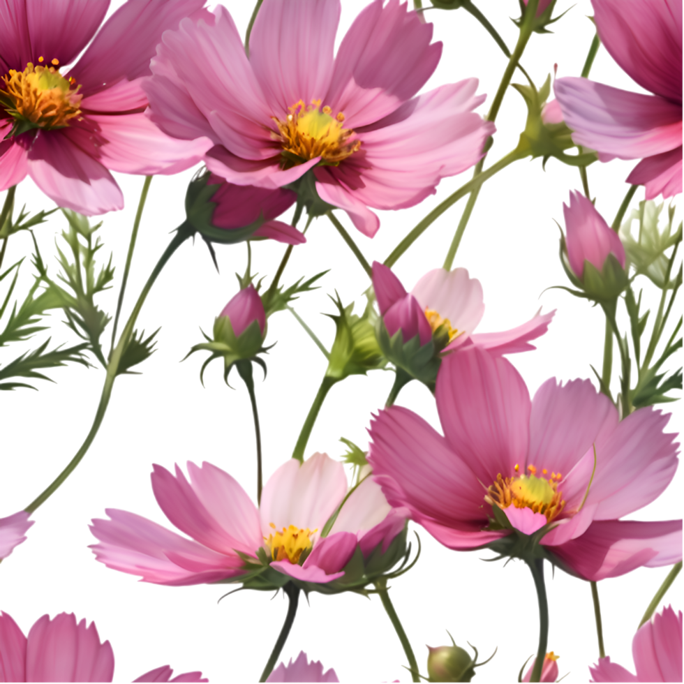 Abstract Cosmos Flower Clipart for Creative Patterns. . png