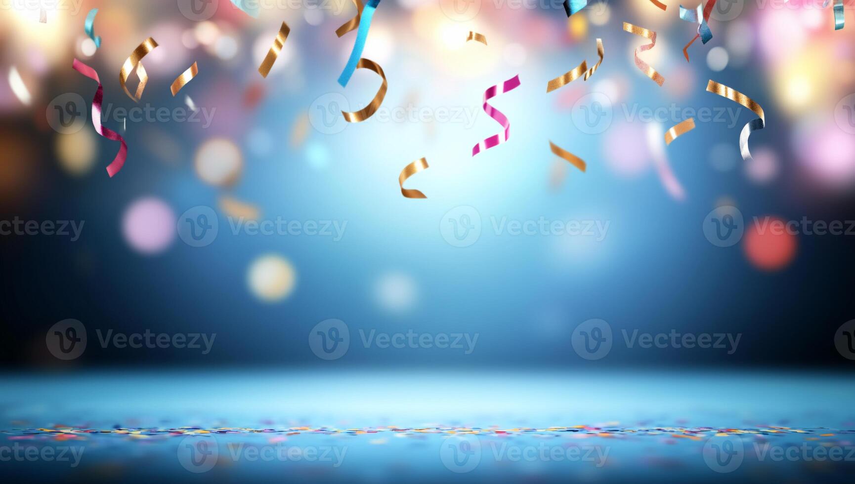 An image of a party background with confetti and streamers photo