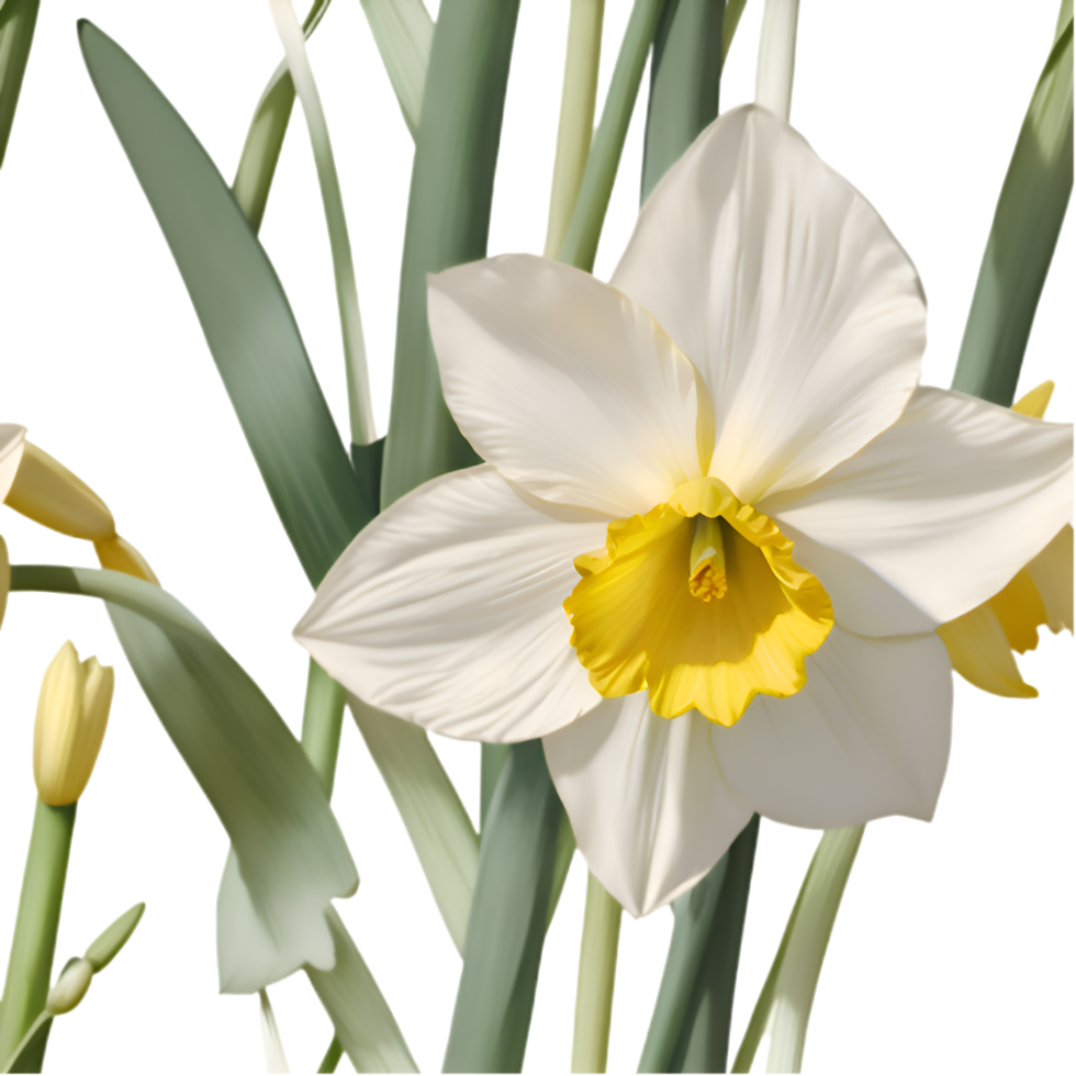 Elegant Narcissus Flower Design for Seamless Pattern Projects. . png