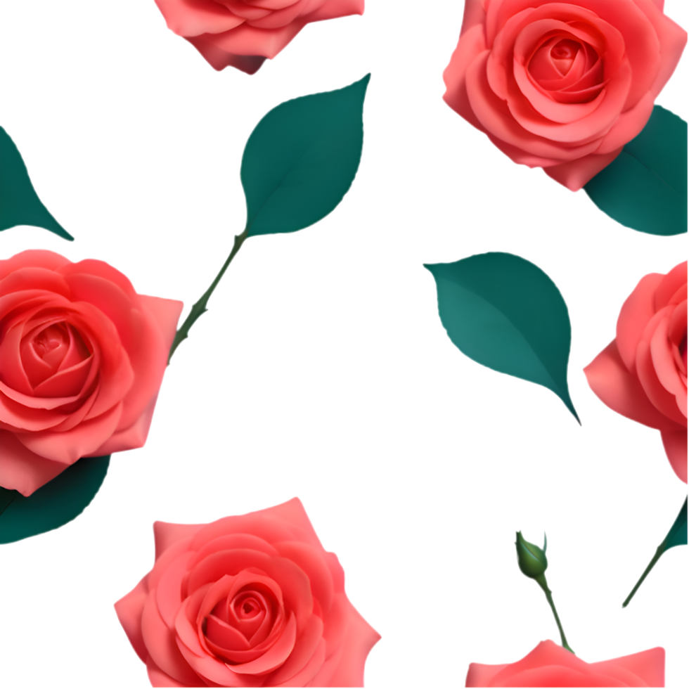 Soft Seamless Rose Flower Pattern Clipart for Elegant Invitations. . png