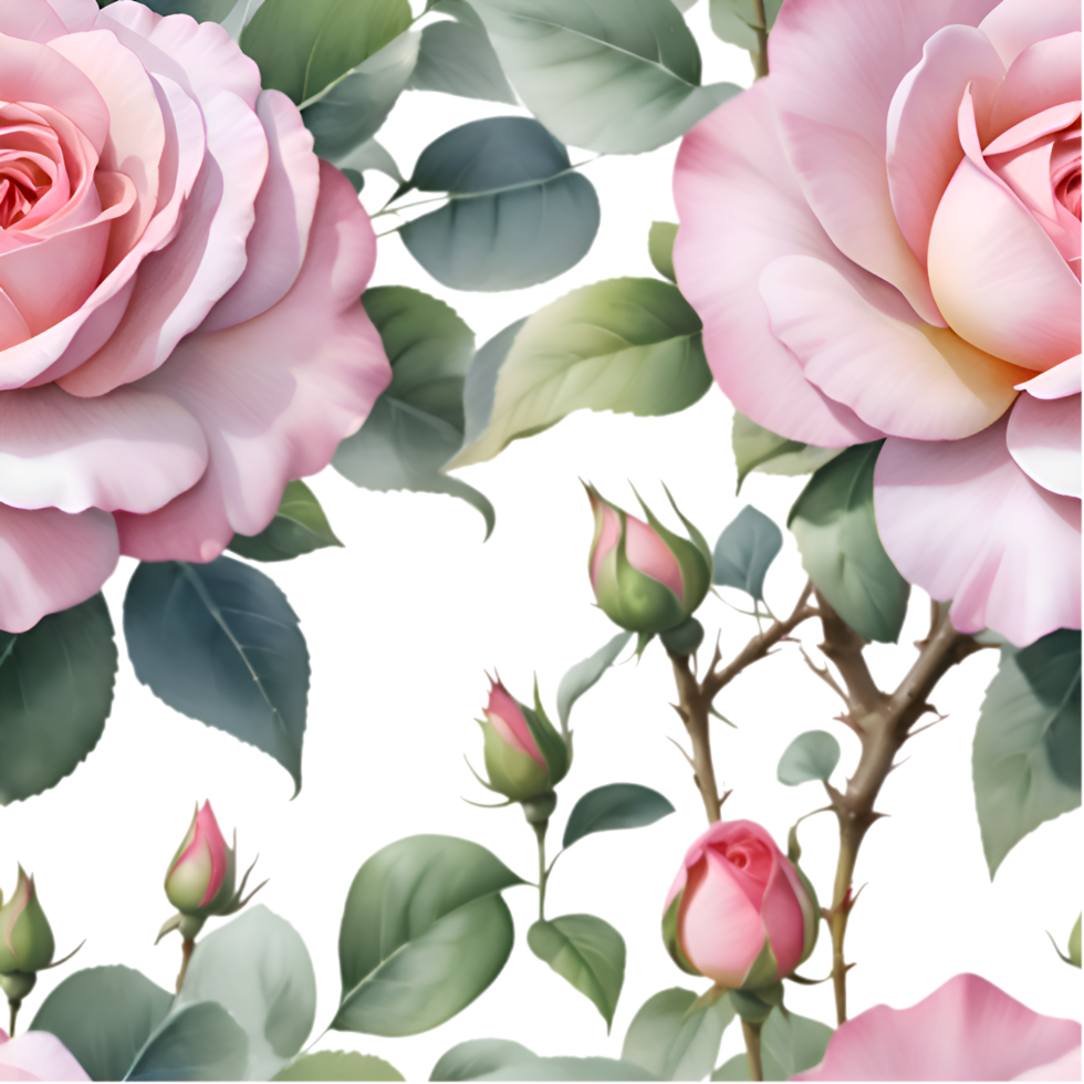 Colorful Seamless Rose Flower Pattern Clipart for Beautiful Creations. . png