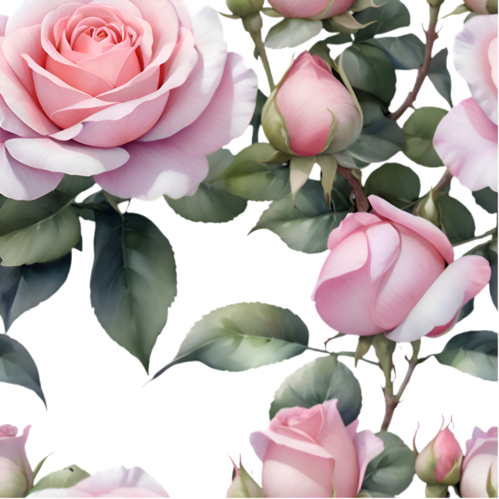 Stunning Seamless Rose Flower Pattern Clipart for Gorgeous Designs. . png