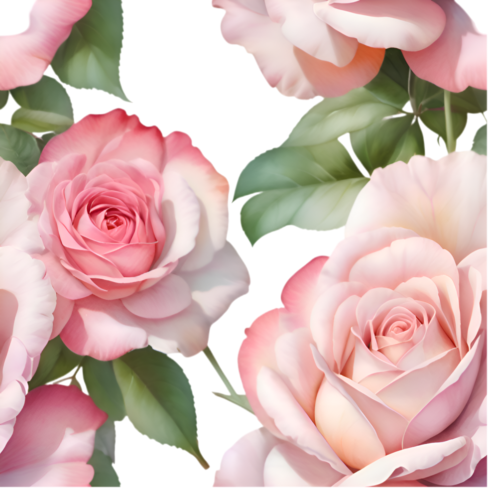 Beautiful Seamless Rose Flower Pattern Clipart for Interior Projects. . png
