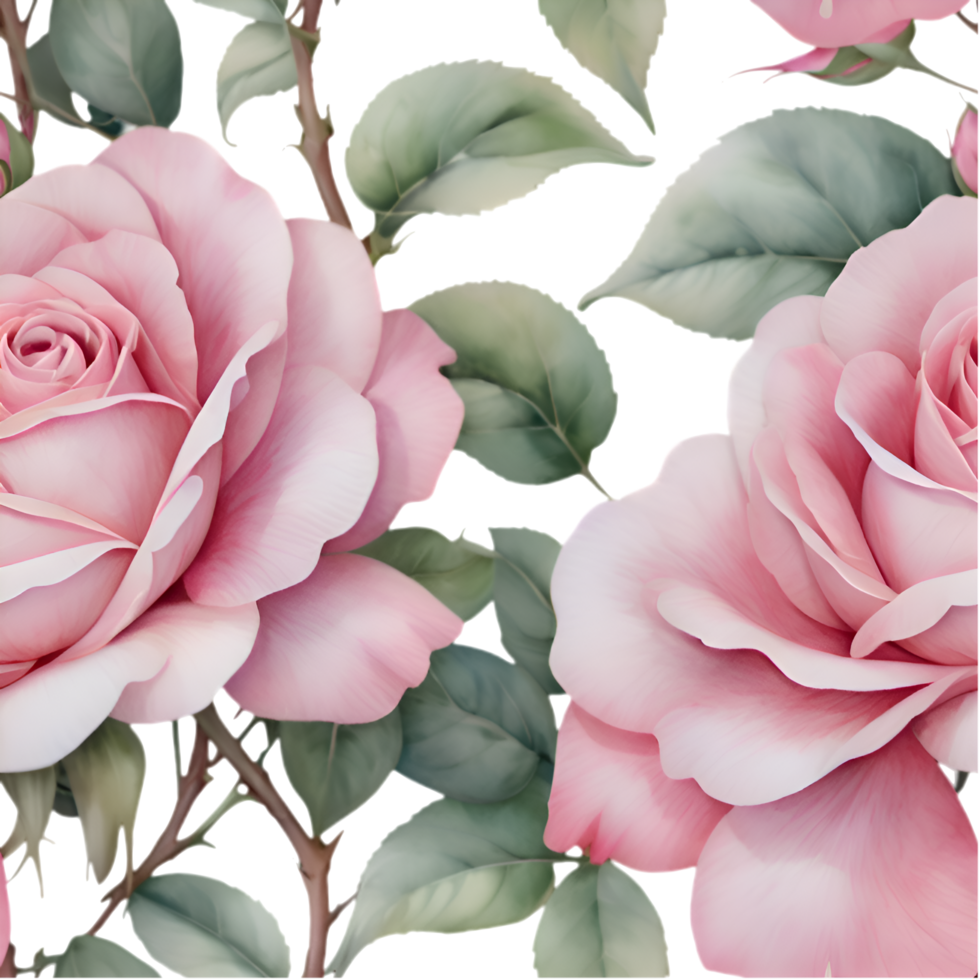 Unique Seamless Rose Flower Pattern Clipart for Contemporary Art. . png