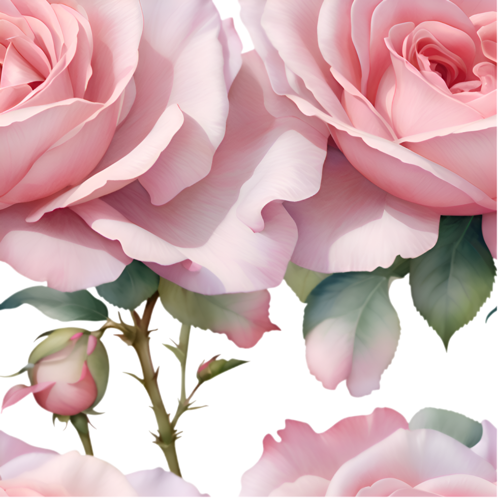 Chic Seamless Rose Flower Pattern Clipart for Modern Spaces. . png