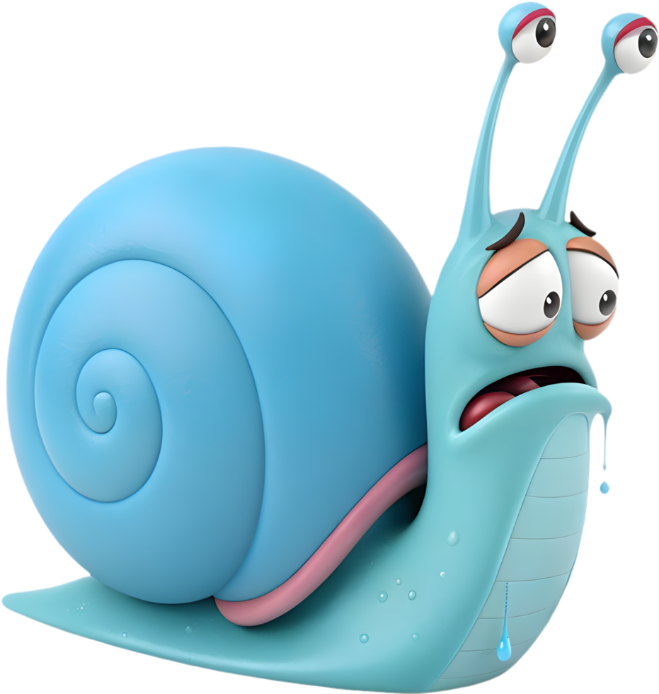 Fun Snail Character with Whimsical Cartoon Features for Clipart. . png