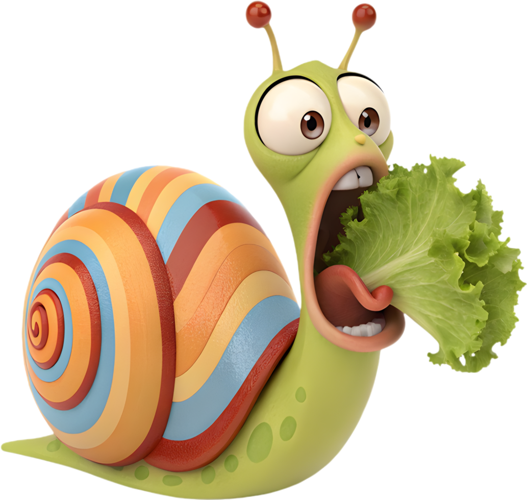 Cute Snail Design in Fun Playful Cartoon Style for Clipart. . png