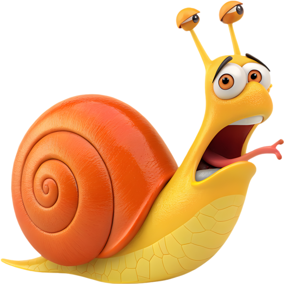 Charming Cartoon Snail Character with Playful and Cute Features. . png