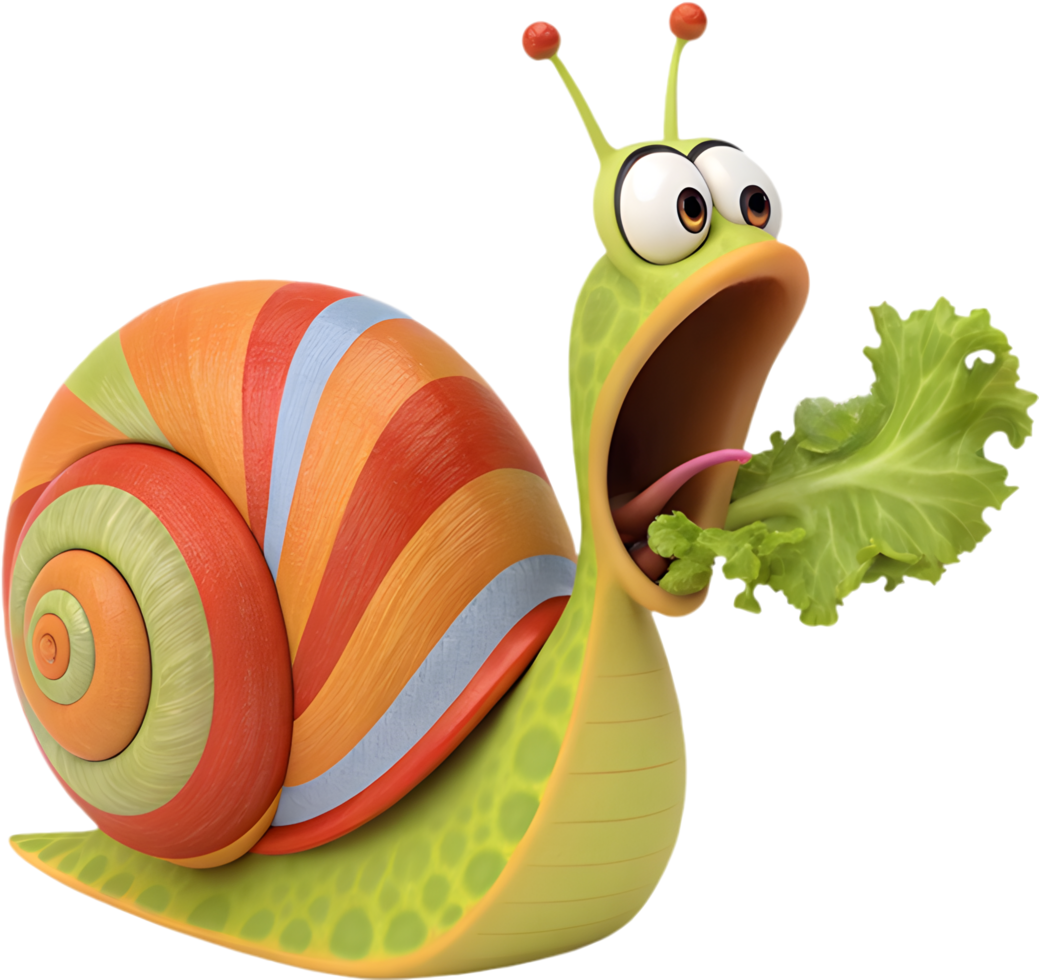 Snail Clipart Character with Fun Playful and Cute Details. . png