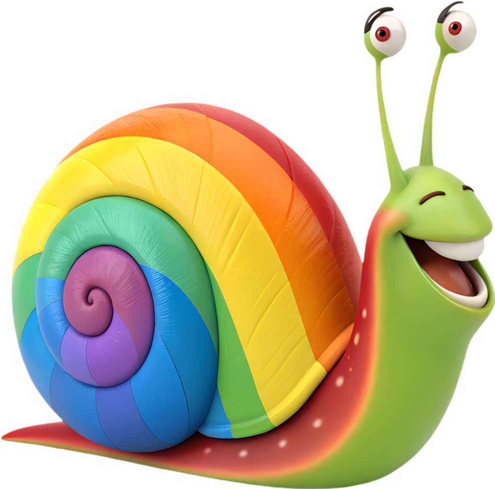 Playful Snail Clipart Character with Adorable Features and Whimsy. . png