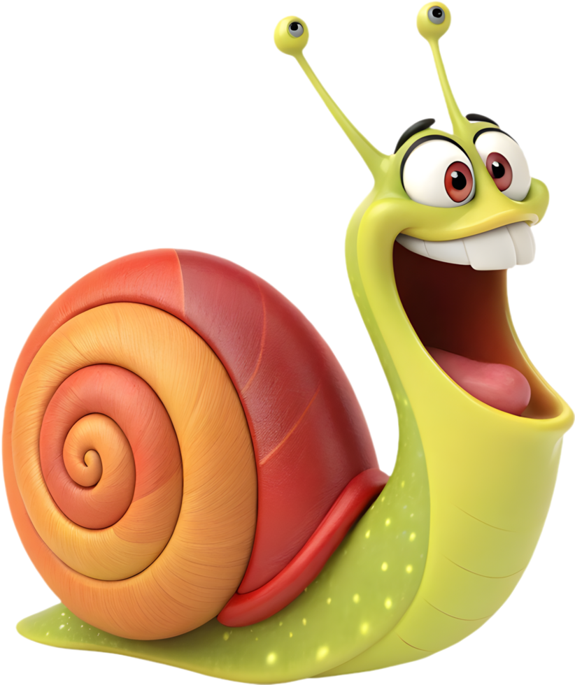Colorful and Cute Snail Character with Playful Cartoon Features. . png