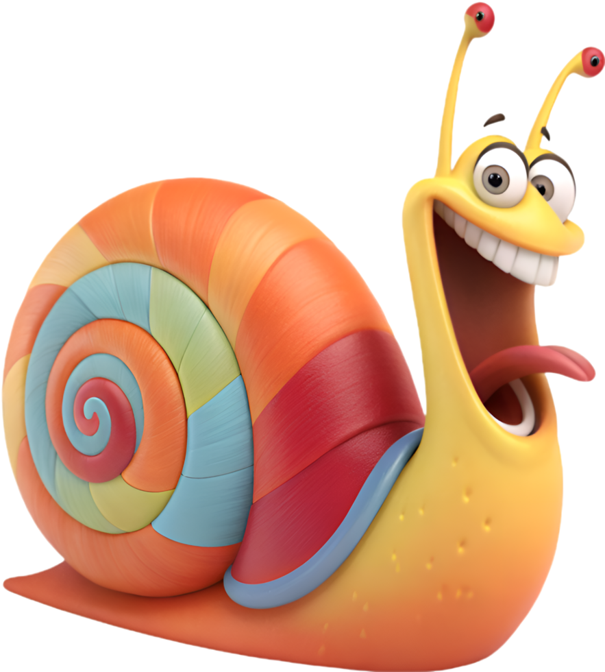 Adorable Snail Clipart with Fun Playful Cartoon Style. . png