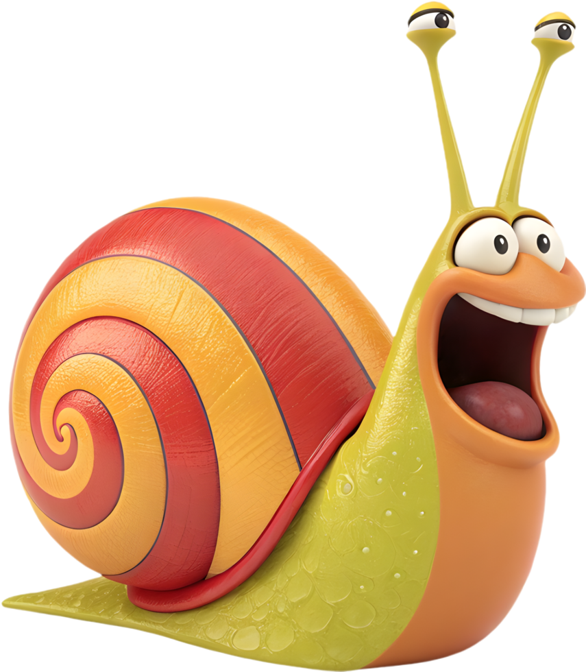 Charming Cute Snail Design with Playful Cartoon Features. . png