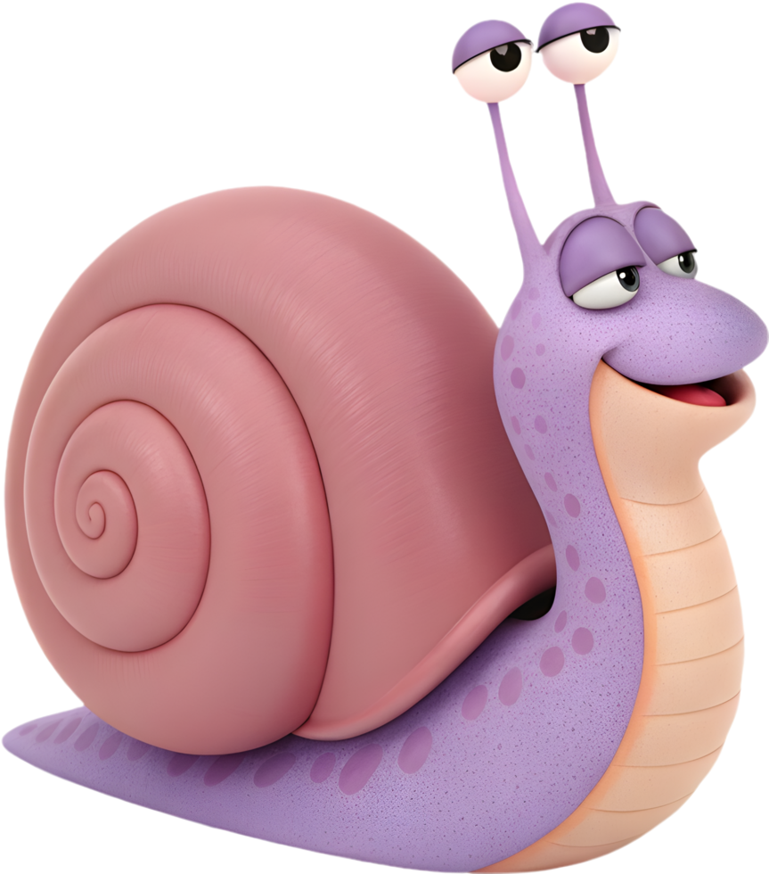 Quirky Cute Snail Character Perfect for Fun Clipart Designs. . png