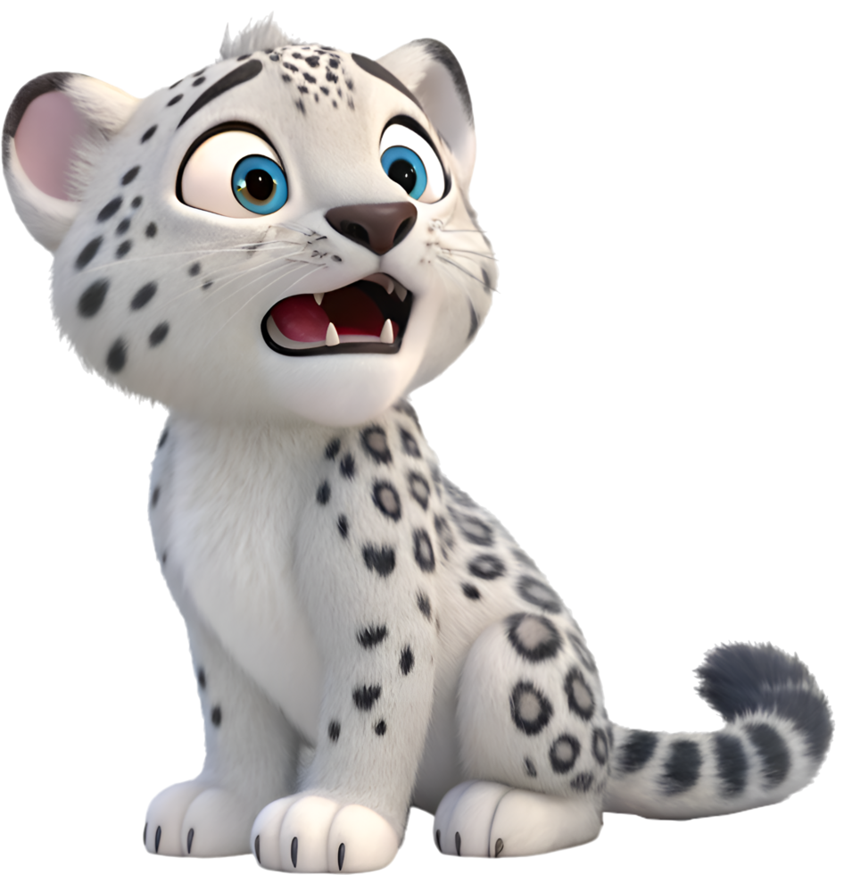 Creative snow leopard illustration with sleek details. . png