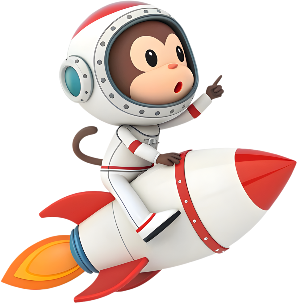 High-Speed Space Traveler Monkey on Cosmic Journey. . png