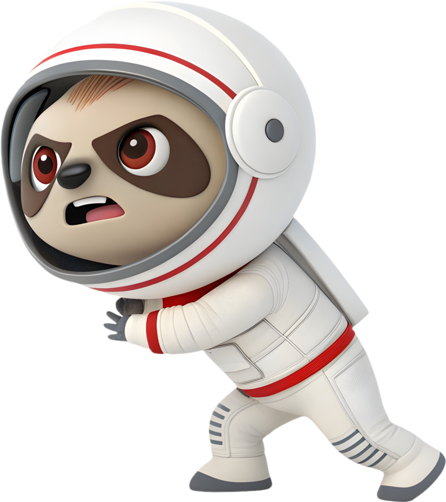 Cartoon Sloth Chilling in a Stellar Scene. . png