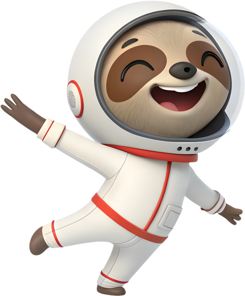 Adorable Astronaut Sloth in Nebula Glow. . png