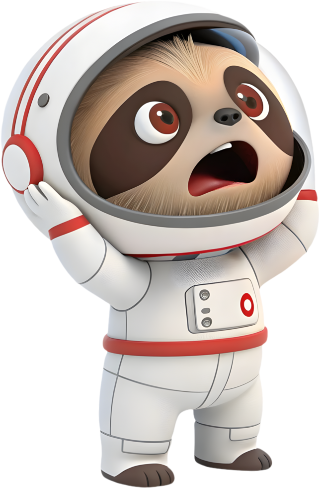 Cute Space Sloth Floating in Galaxy. . png