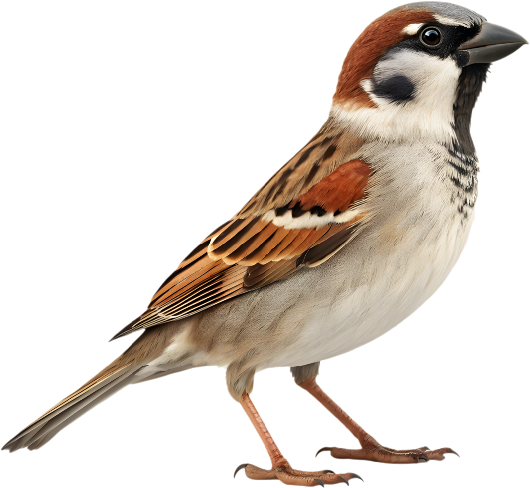 Soft And Fluffy Sparrow Bird Perched With A Charming Expression. . png