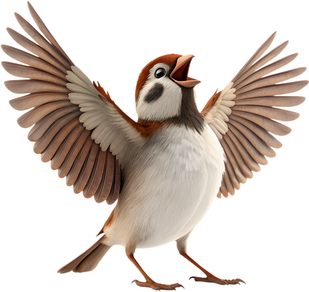 Beautiful Sparrow Bird Artwork Showcasing Natural Beauty And Detail. . png