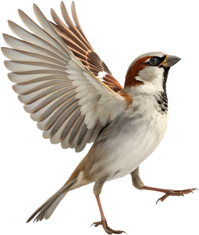 Beautiful Sparrow Bird Illustration With A Soothing Natural Appeal. . png