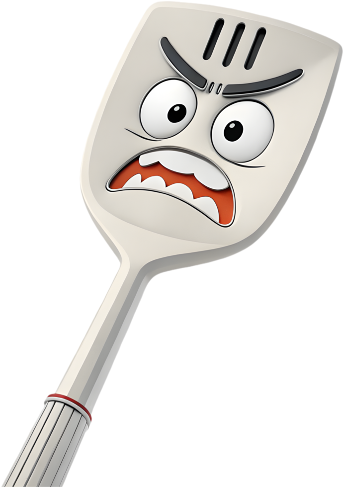 Cute and Happy Spatula Character for Designs. . png