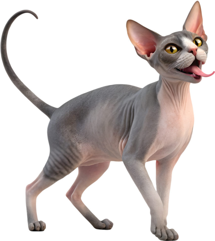 Cute Sphynx Cat Bald and Lovable Feline with Soft Touch. . png