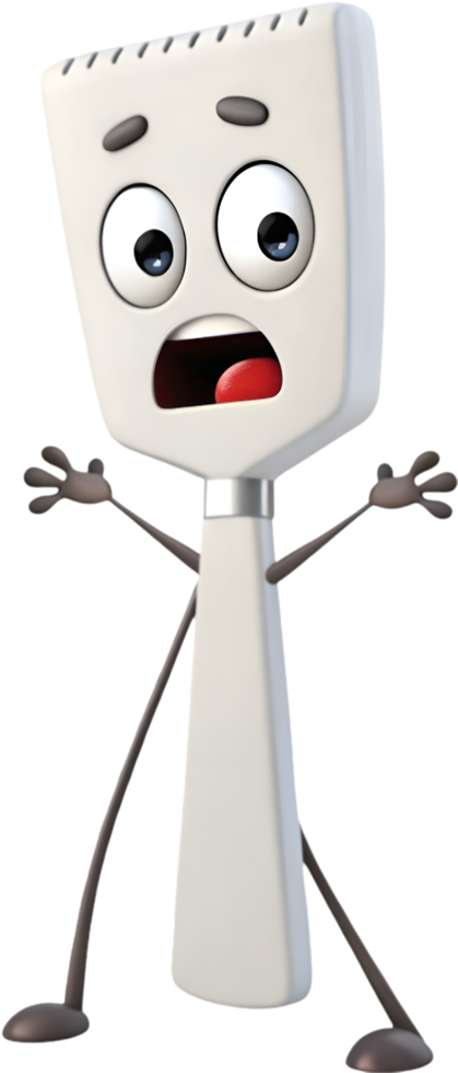 Cute Spatula Cartoon with a Colorful Appearance. . png