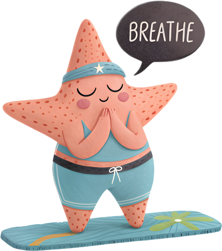 Energetic Starfish Cartoon Running in Sport Theme. . png