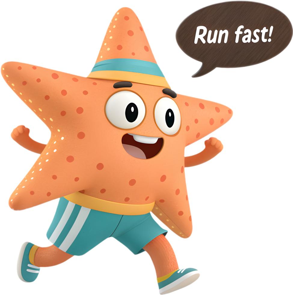 Adorable Starfish Cartoon Character in Sport Theme. . png