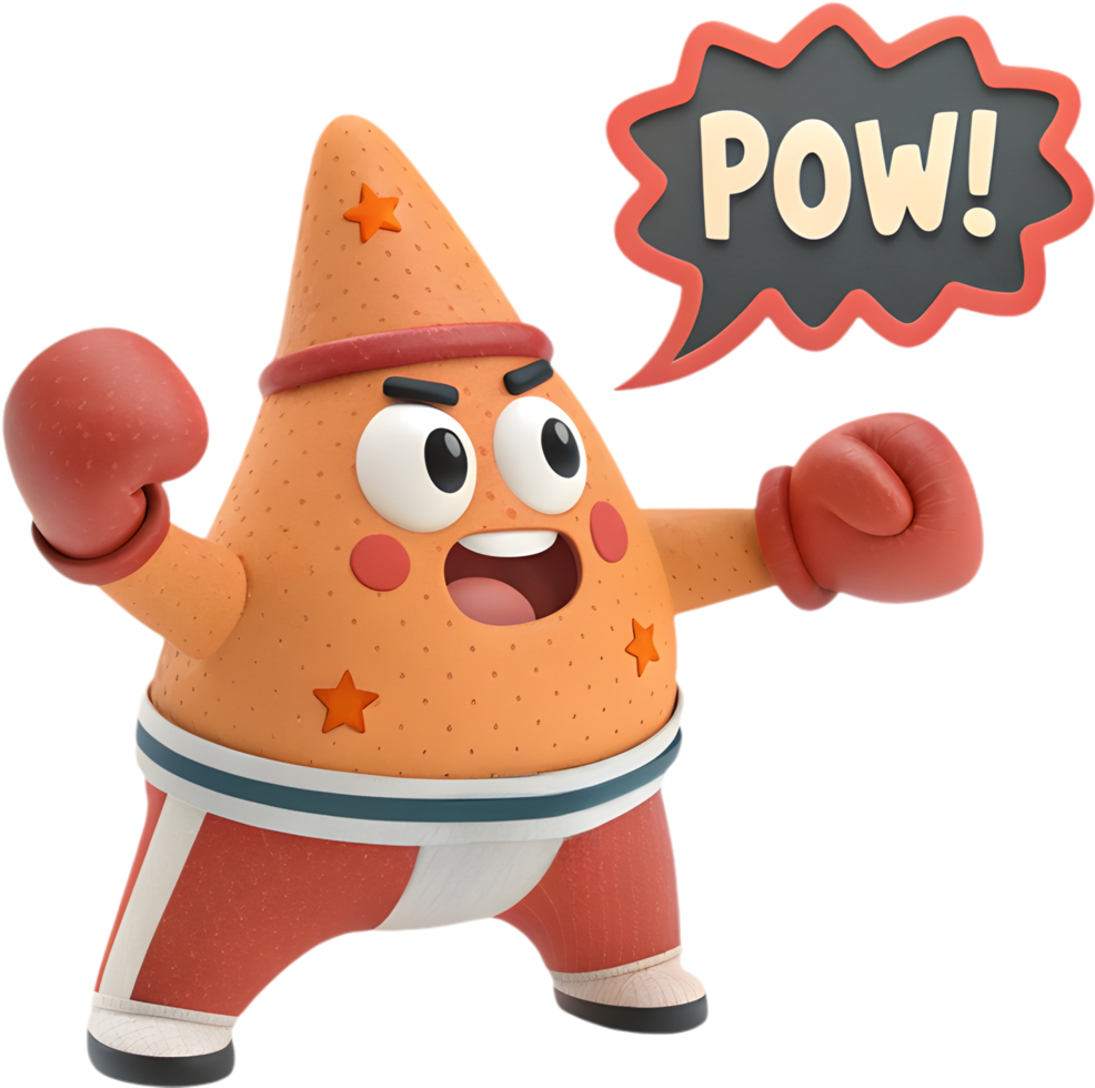 Happy Starfish Cartoon Athlete with Fun Sport Outfit. . png