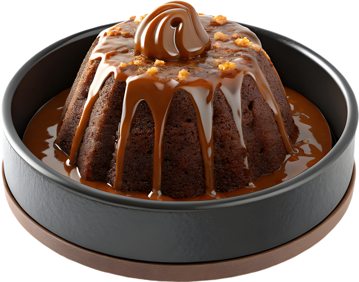 Delicious Sticky Toffee Pudding With Caramel Sauce. . png