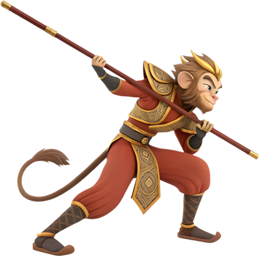 Sun Wukong Monkey King Cartoon Character Legendary Hero. . png