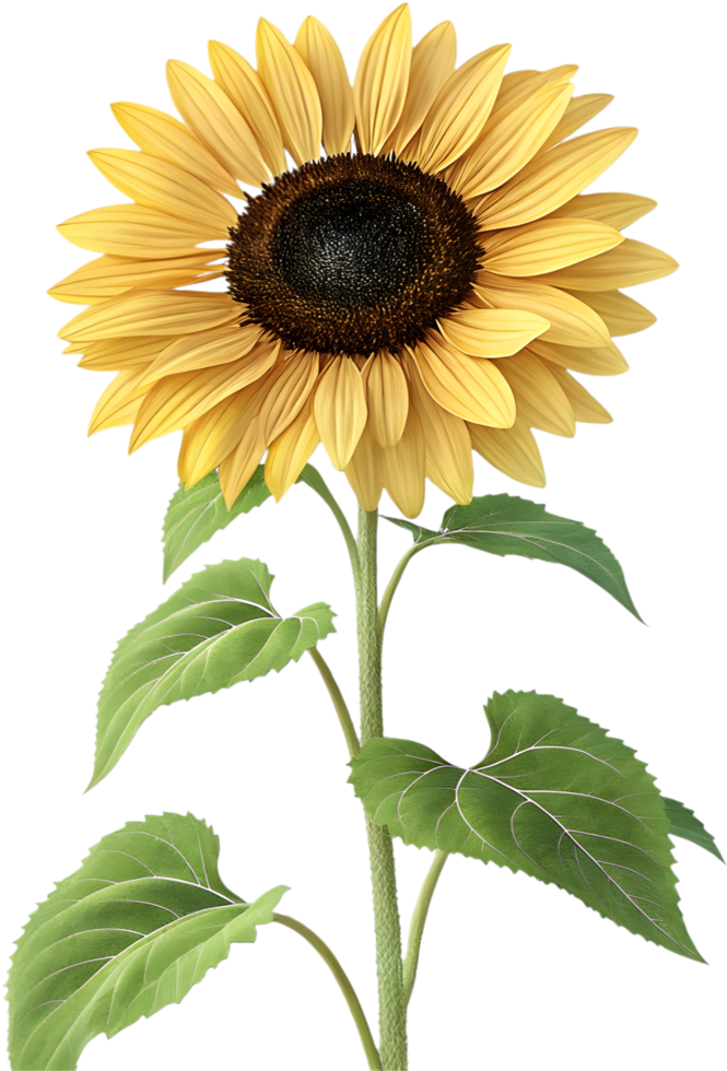 Healthy Sunflower Blooming Under Bright Summer Sun. . png