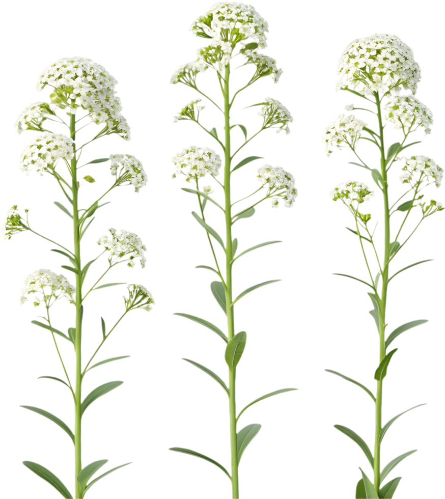 Pretty Sweet Alyssum Flower Clipart with Gentle Petals. . png