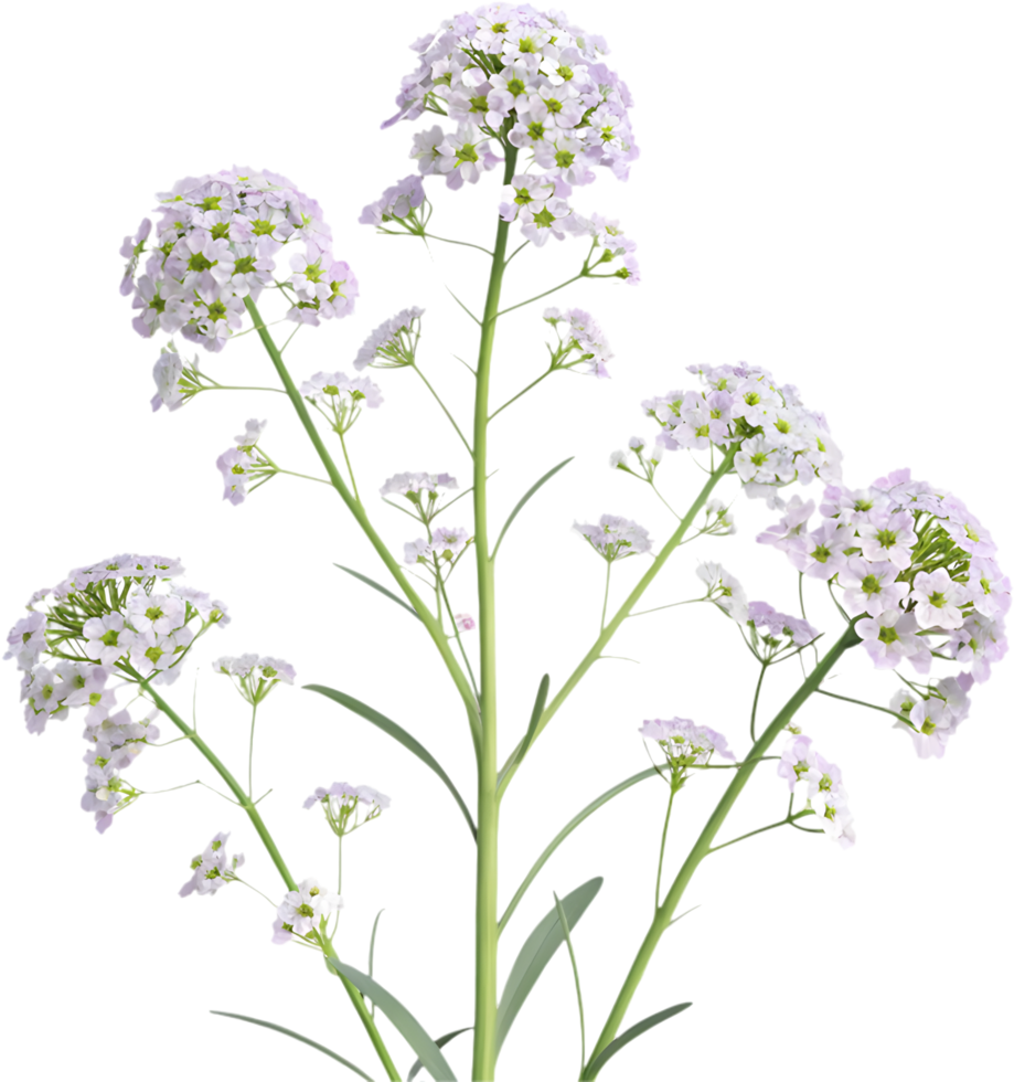 Seasonal Sweet Alyssum Blooms Clipart for Floral Design. . png