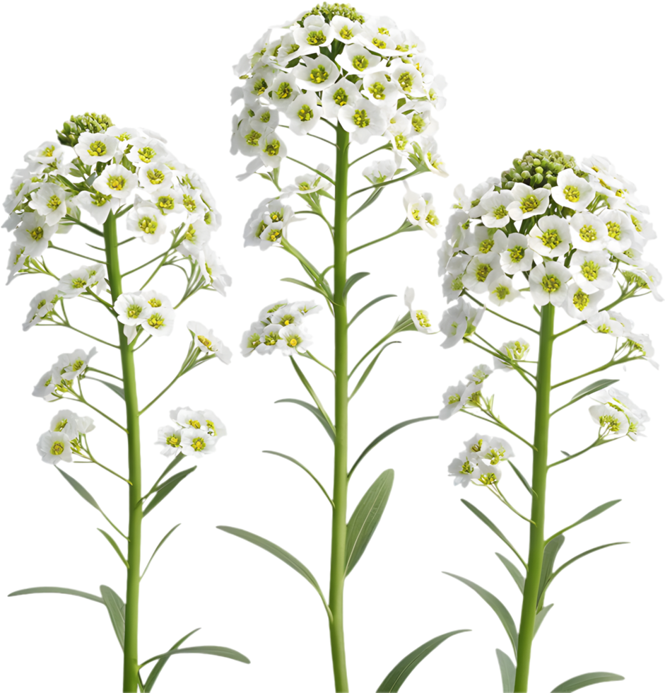 Bright Sweet Alyssum Flower Clipart with Soft Petals. . png