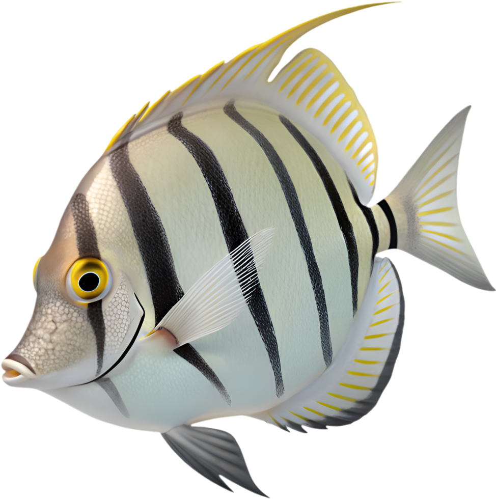 Unique and Artistic Tang Fish Clipart with Bright Aquatic Details. . png