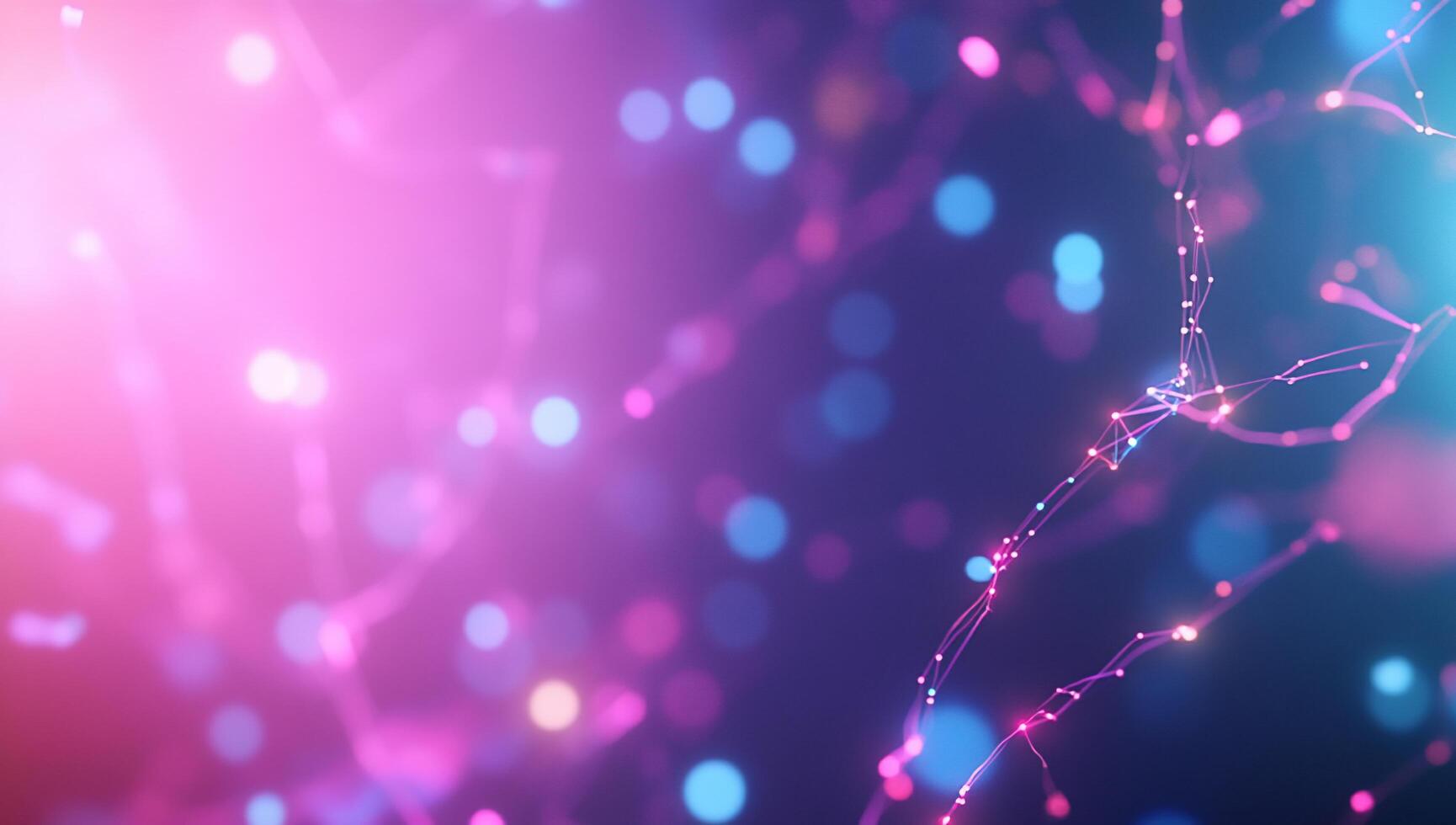 A vibrant abstract background with glowing particles and connections. photo