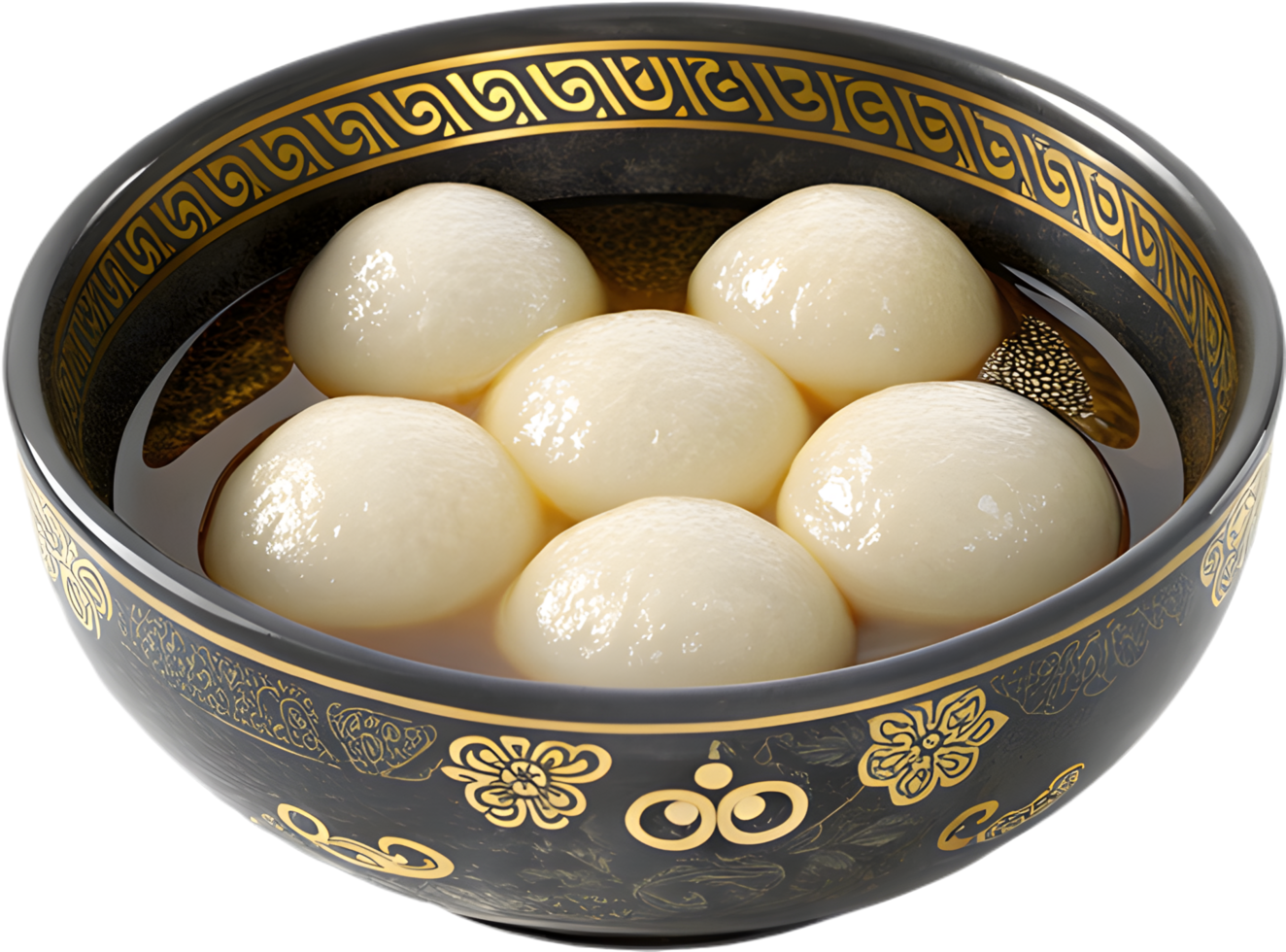 Chinese holiday dessert clipart featuring glutinous rice dumplings. . png