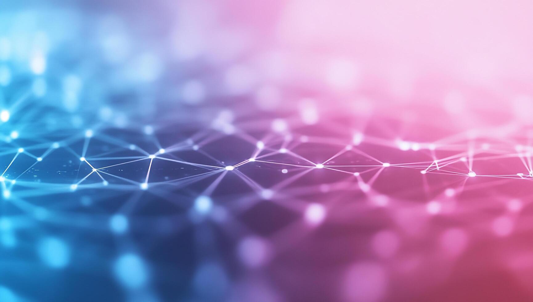 Abstract digital visualization of interconnected nodes and lines. photo