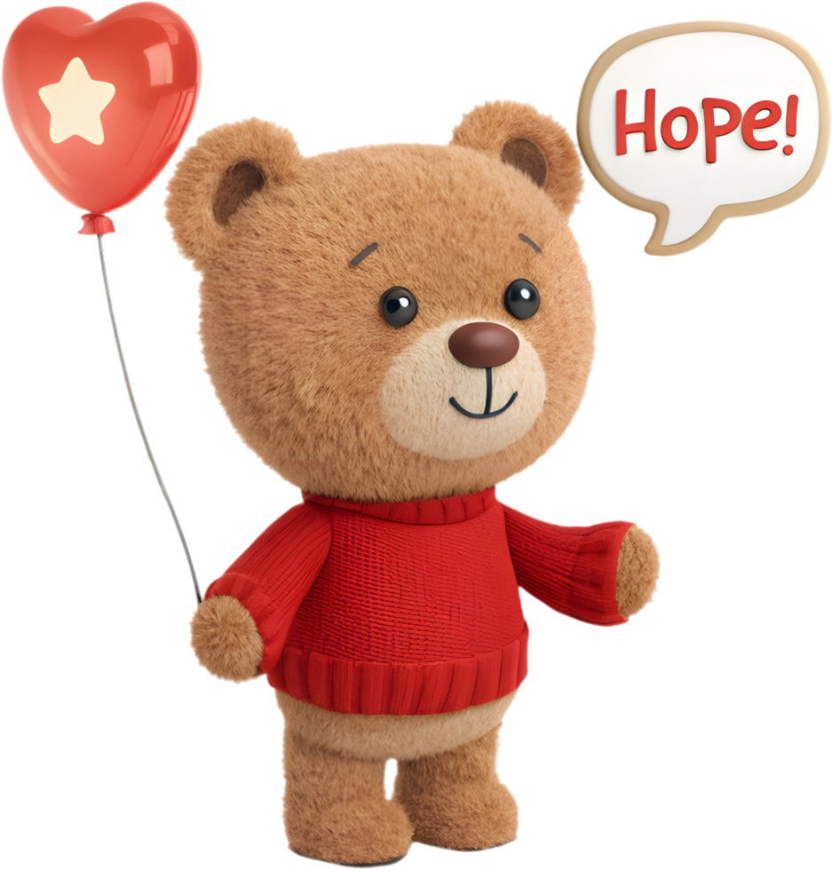 Adorable teddy bear cartoon for personalized items. . png
